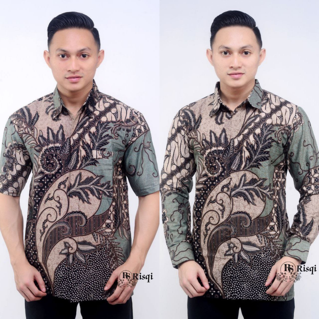 Baju Batik Pria  Kemeja Lengan Panjang Dewasa Murah Seragam Kerja modern Terbaru 2023