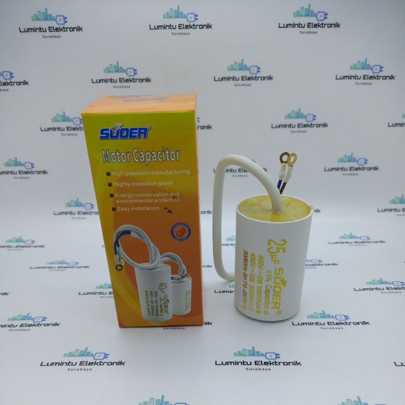 Kapasitor tabung 25uf 400v Suoer