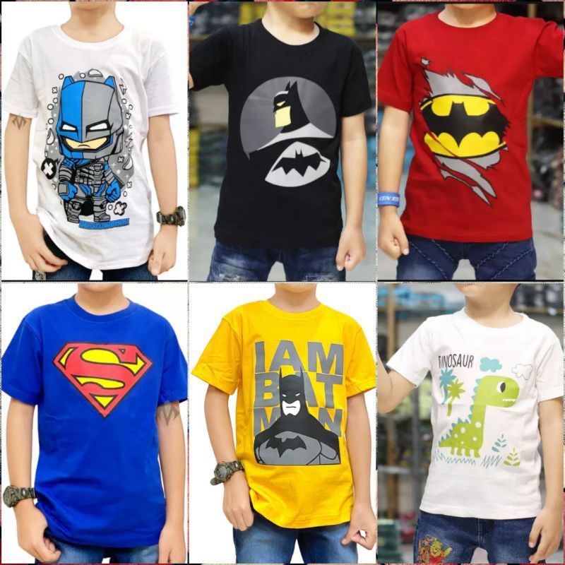 PROMO...!!!BAJU ANAK//KAOS ANAK//PAKAIAN ANAK//KAOS KARAKTER//SUPERHERO//KARTUN//REALPICT//TERLARIS//TERMURAH//USIA 1-9 TAHUN//TERLUCU//REALPICT