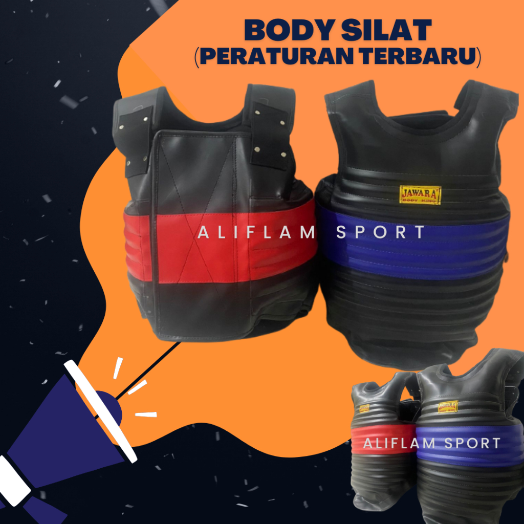 Body Silat ATURAN BARU JAWARA DEWASA / ANAK VELCRO Body Protector Silat PERATURAN BARU Pelindung Tub