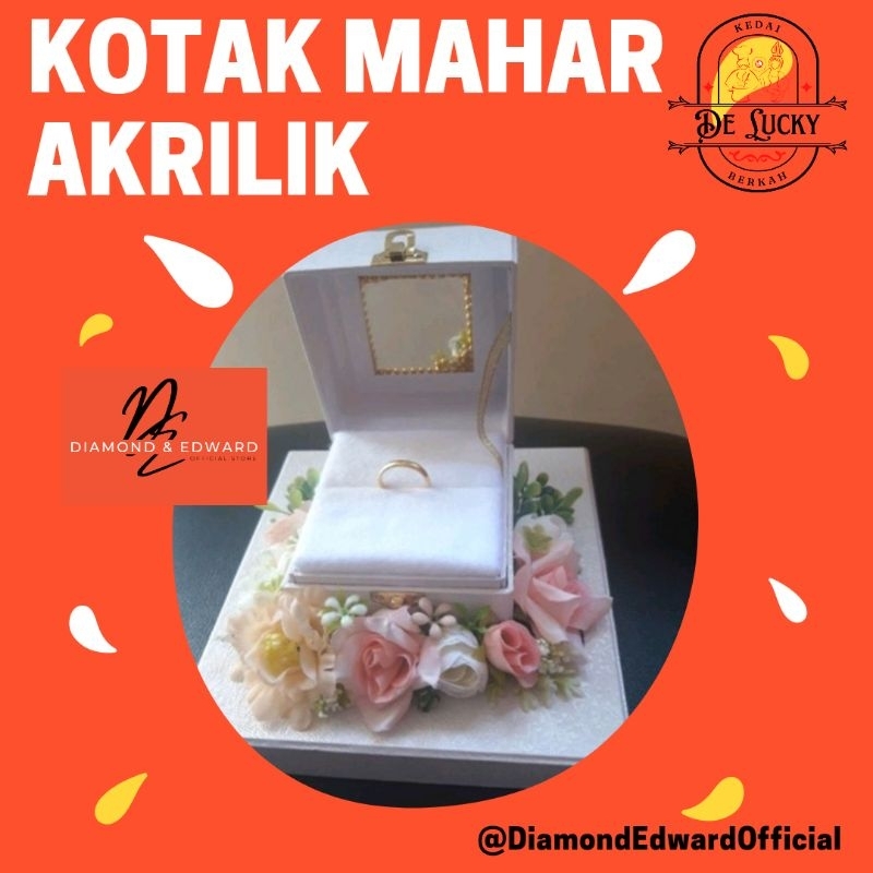 DE ♡ Kotak Perhiasan Akrilik | Kotak Hantaran Perhiasan | Kotak Mahar | Kotak emas gelang cincin kal