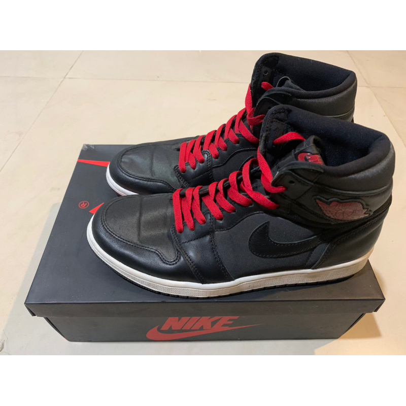 air jordan 1 black satin original