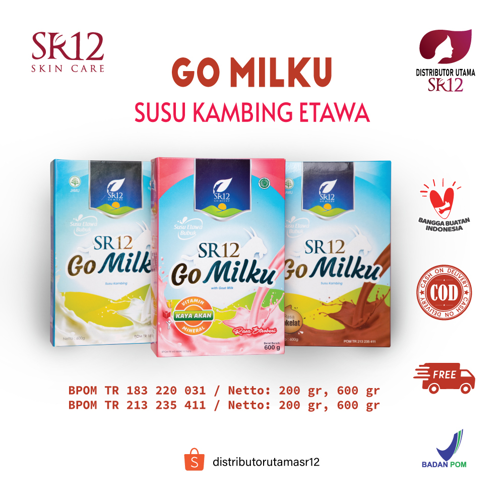 

GoMilku SR12 Susu Kambing Etawa Bubuk Kualitas PREMIUM Tidak Amis Tanpa Gula Plus Madu