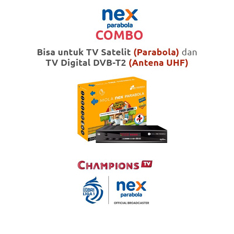 Nex Parabola Combo STB TV Digital DVB T2 dan TV Satelit