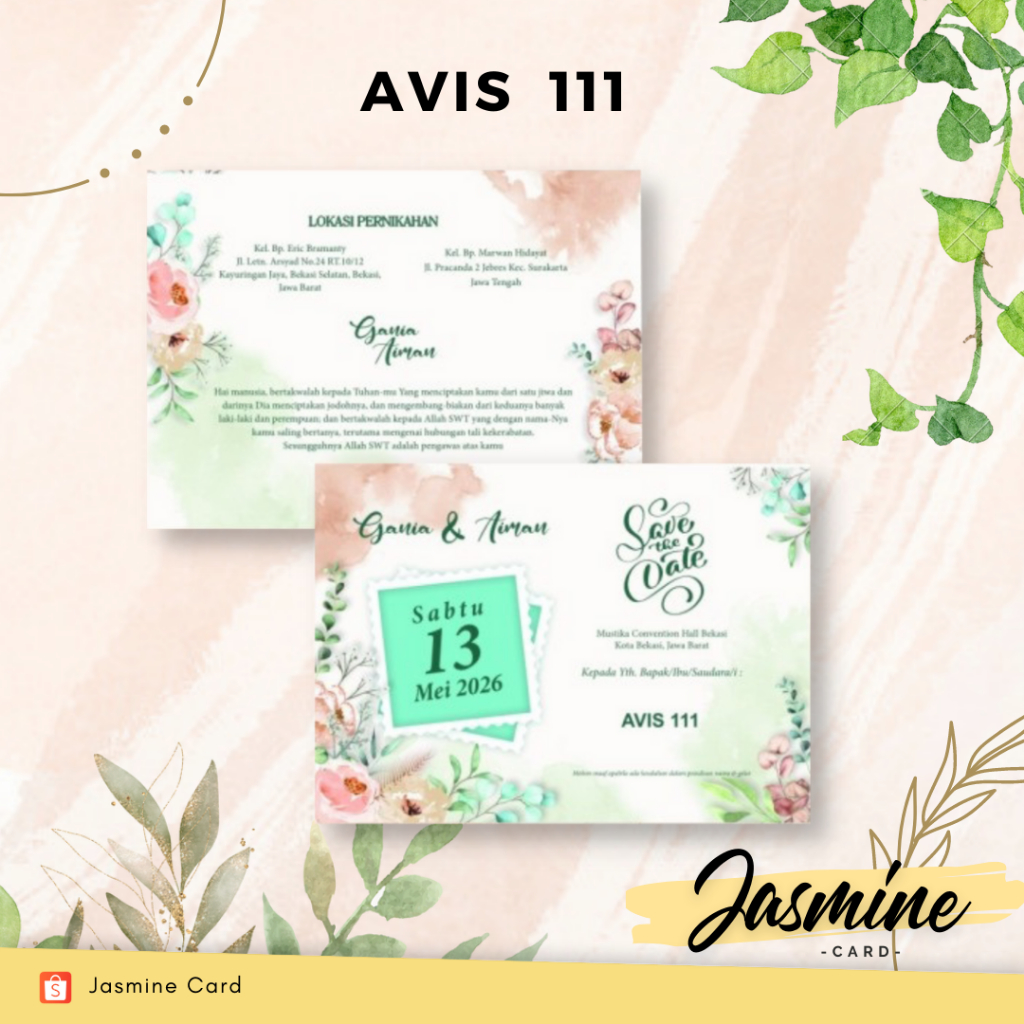 BLANGKO UNDANGAN PERNIKAHAN TERMURAH AVIS 111