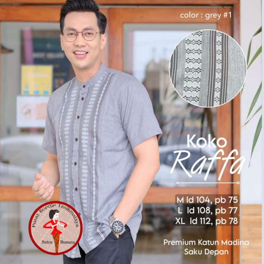 Pusat Bordir Tasikmalaya - Atasan Koko Pria Katun Madina