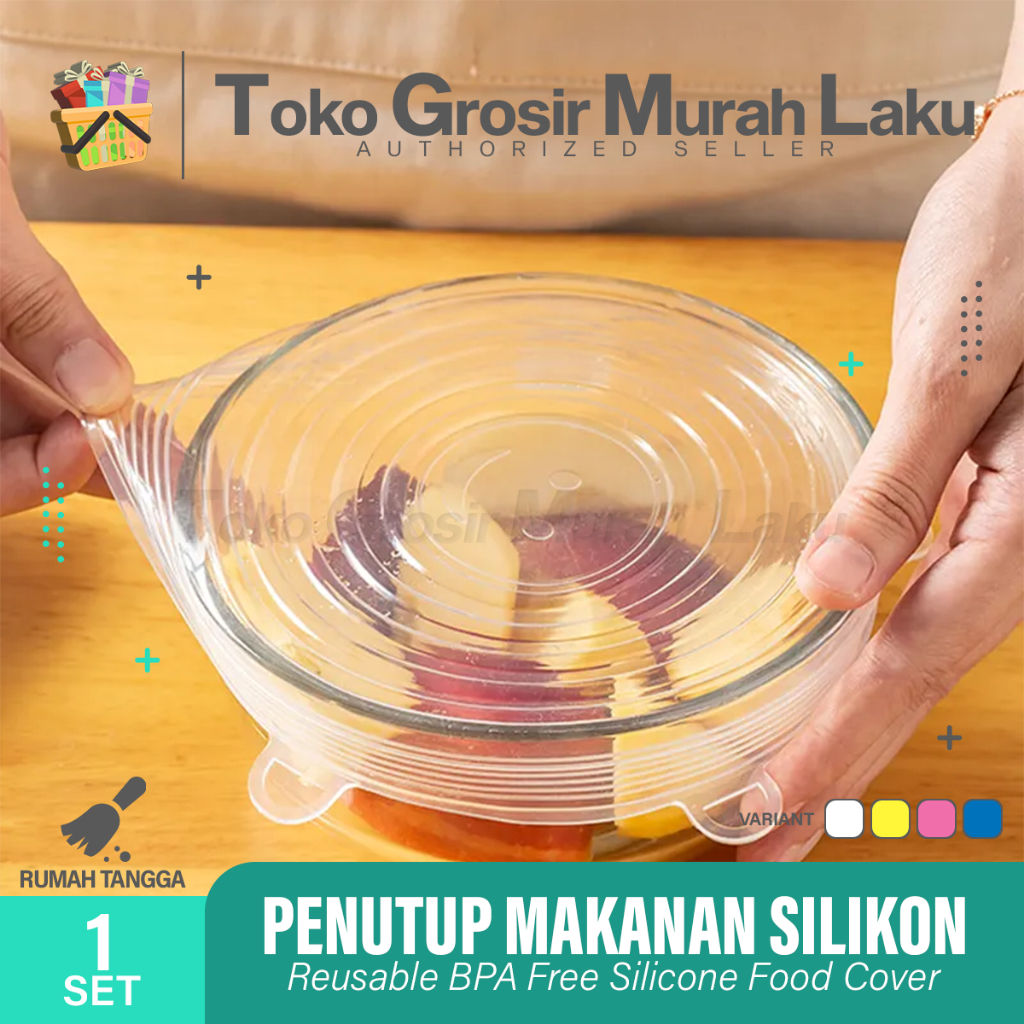 Silikon Penutup Makanan Silicone  FOOD COVER 6 in 1