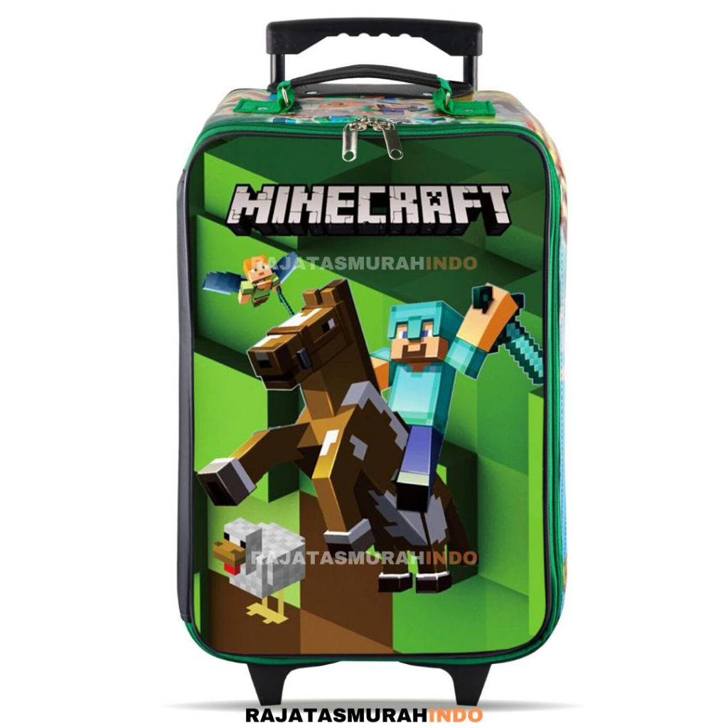 RTM - KOPER SET ANAK - KOPER 2 in 1 - KOPER MINECRAFT - TROLLEY ANAK MINECRAFT - KOPER ANAK