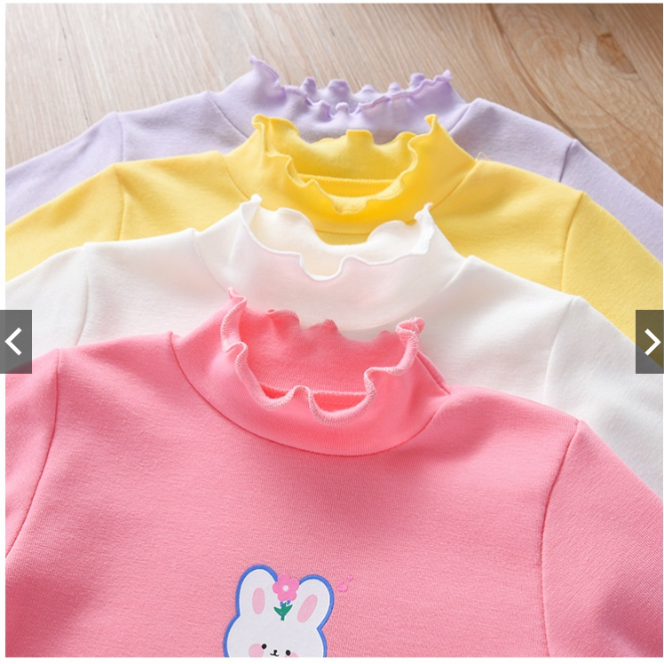 KAOS ANAK CEWEK HIGH NECK ANAK BUNNY LOV / ATASAN TOP ANAK PEREMPUAN USIA 1-5 TAHUN