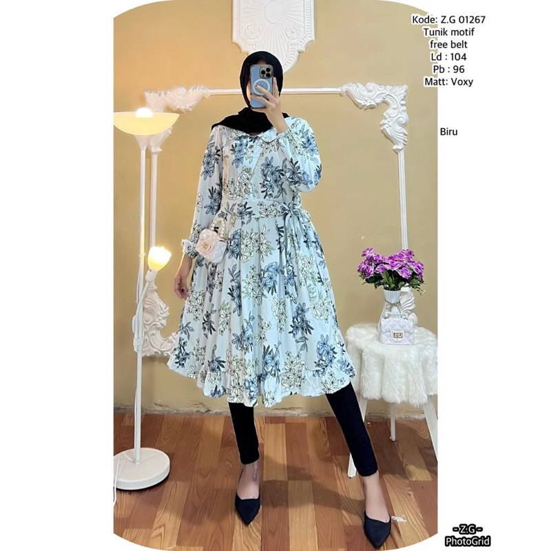 Tunik Korean Style - Tunik Belt Voxy - Atasan Tunik Premium Murah