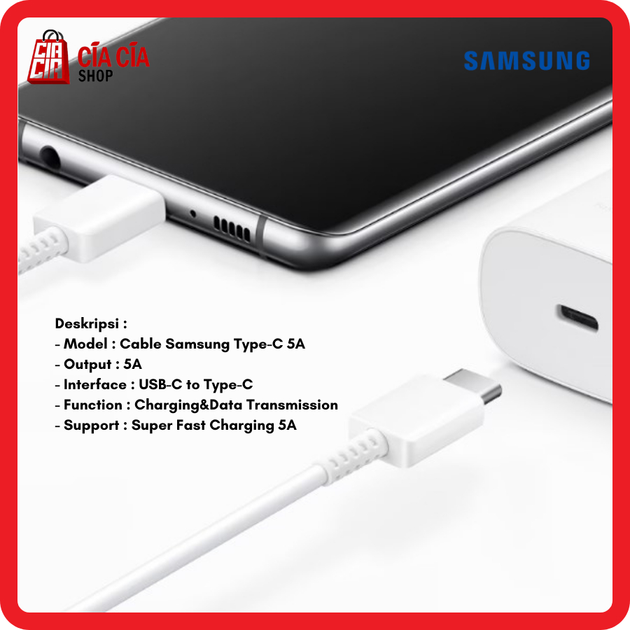 Kabel Charging Type C to Type C 5A 45W Super Fast Charging Data Cable Samsung S21 S22 Plus Ultra Note 20 21 22 Ultra