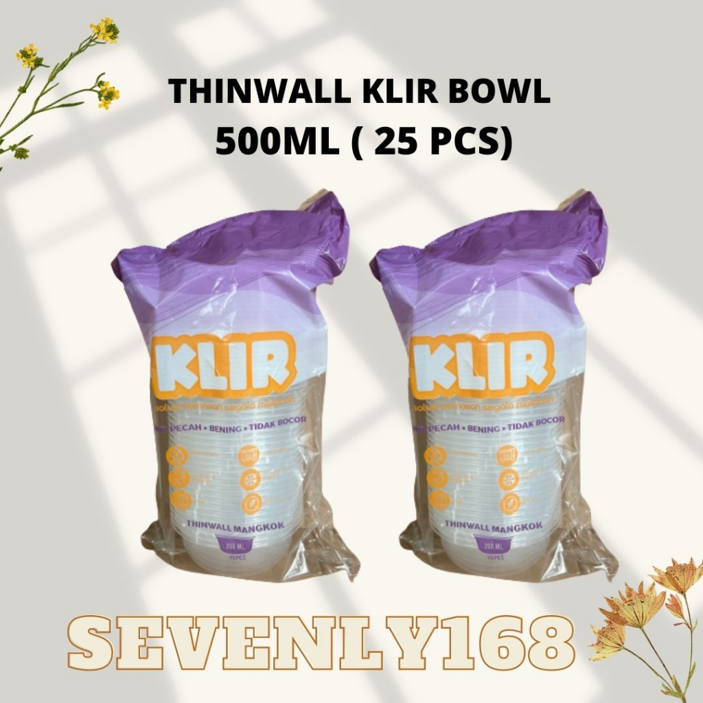 Thinwall BULAT 500ml + tutup cup puding pudding / BOWL mangkok plastik 500 ml [25 PCS]