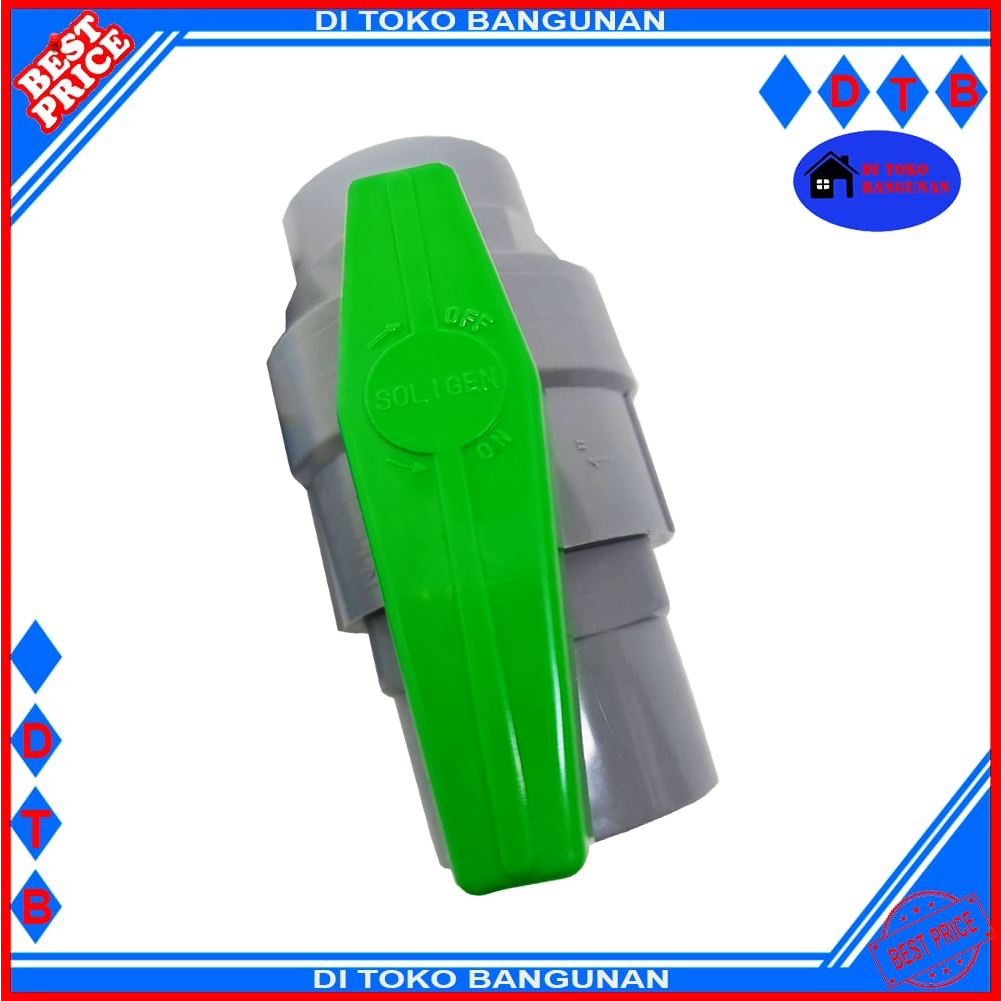 Ball Valve Soligen CN003  1/2&quot; - 3/4&quot; - 1&quot; Stop Kran Air PVC