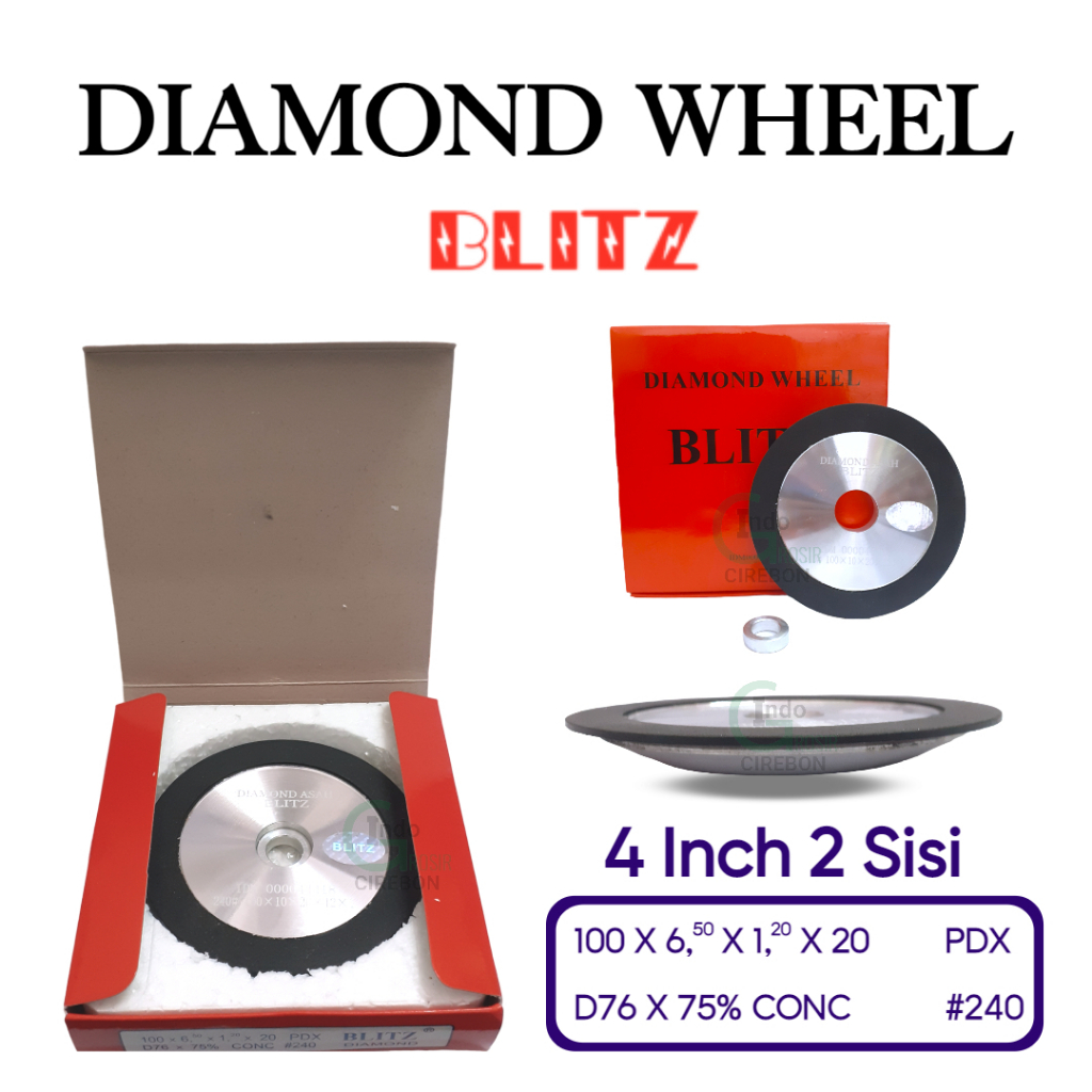 BLITZ Diamond Batu Asah 4&quot; 2 sisi #240 4 inch