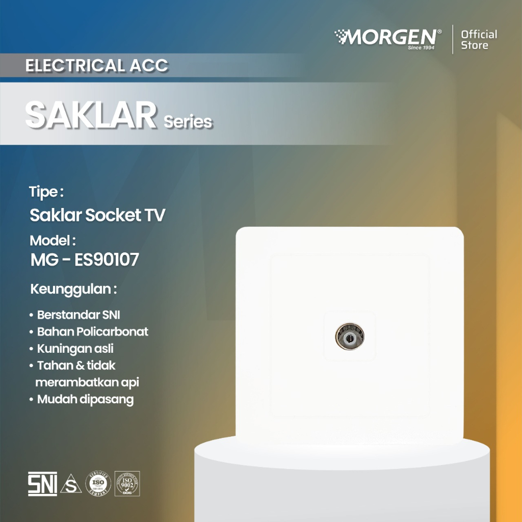 Morgen Antena Socket TV Socket MG ES90107 SNI Model Mewah