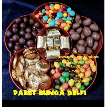 

Hampers lebaran Toples bunga coklat delfi