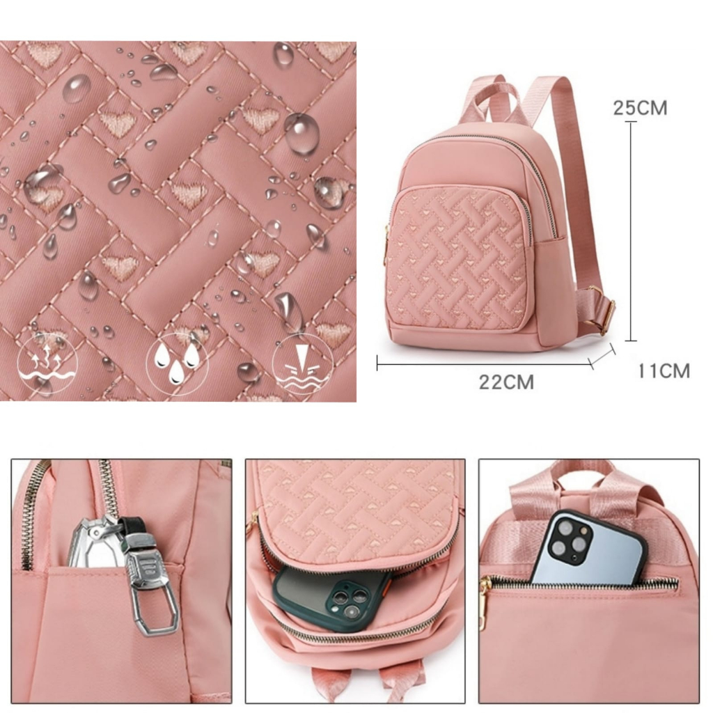 TAS RANSEL WANITA IMPORT CLINATA TA777P3 BACKPACK KOREA FASHION BATAM KEKINIAN PINK KULIAH SEKOLAH KERJA ANTI AIR BERKUALITAS TERBARU TERMURAH REMAJA DEWASA