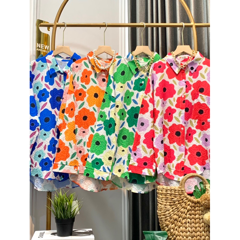 FW B1509 Kemeja BKK Import | Kemeja Flower Import