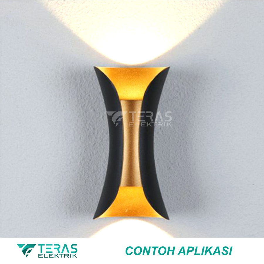 Lampu dinding minimalis wall lamp lampu pilar 2 arah gold elegan