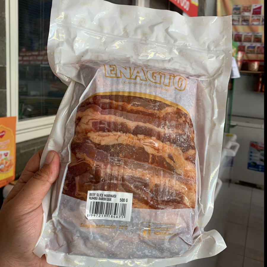 enagto Beef Slice Barbeque/Daging Sapi Slice bumbu BBQ/Fresh Meat 500G