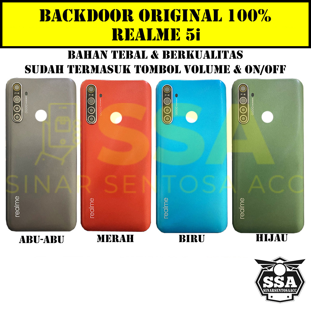 Backdoor Original 100% Realme 5i Tutup Baterai Tutup Belakang Backcover Back cover Real Me 5 i Realme5i