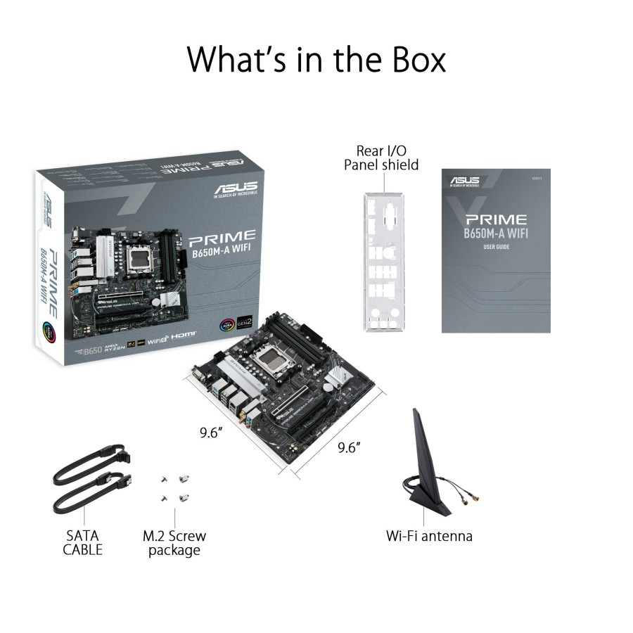 ASUS Prime B650M-A WiFi AMD B650 Micro-ATX Motherboard, DDR5, PCIe 5.0