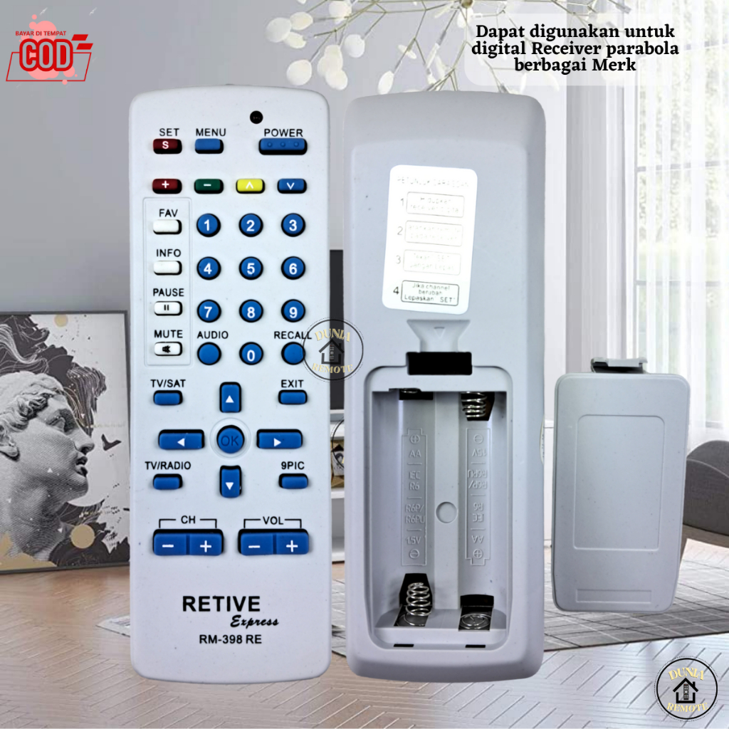 Remot Remote Receiver Parabola Multi Universal DIGITAL RETIVE berbagai merk tanpa dus