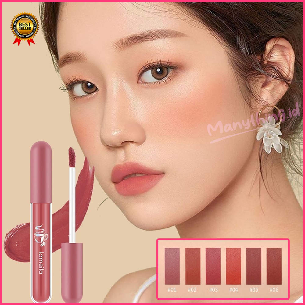 Lameila Nude Edition Lip Glaze Lipstik Cair Lip Gloss Pelembab Silky Misty LA108