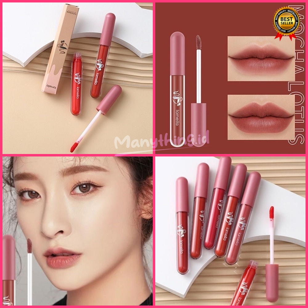 Lameila Nude Edition Lip Glaze Lipstik Cair Lip Gloss Pelembab Silky Misty LA108