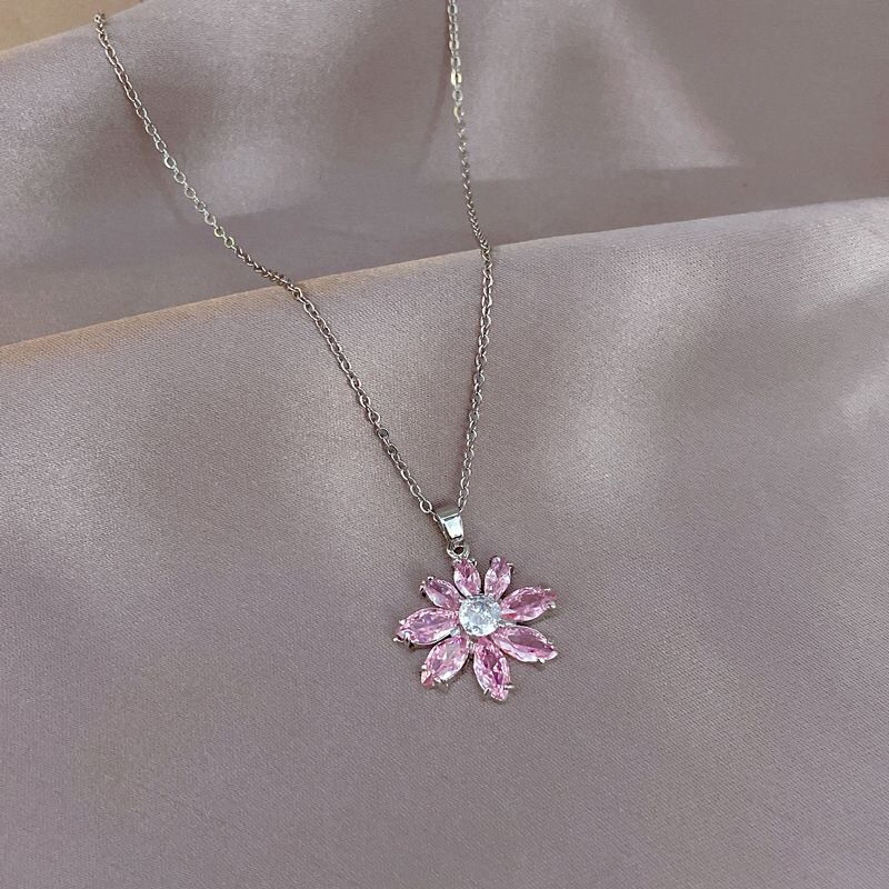 Kalung Titanium Flower Daisy Diamond Korea Fashion Style Premium