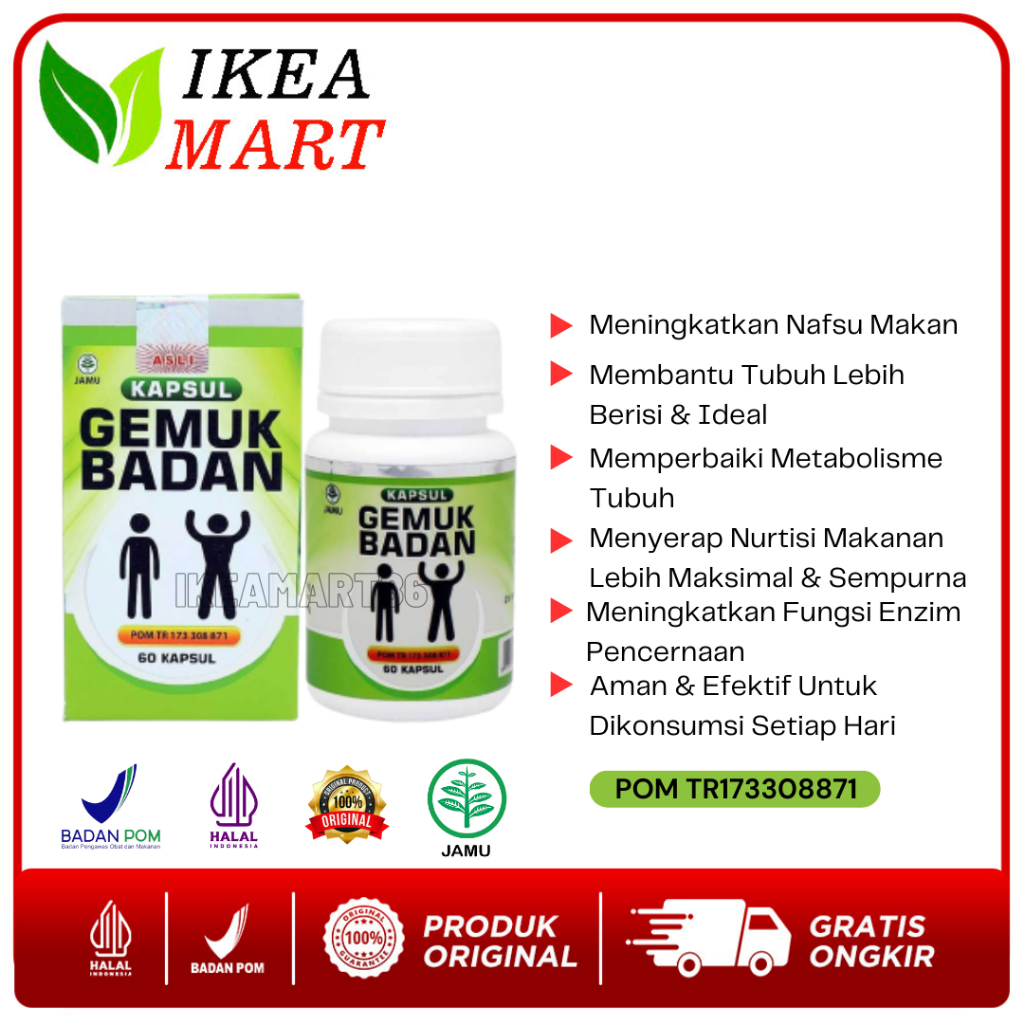 Kapsul Gemuk Badan isi 60 kapsul - Kapsul Gemuk Badan isi 60 Kapsul Griya An Nur || obat penggemuk b