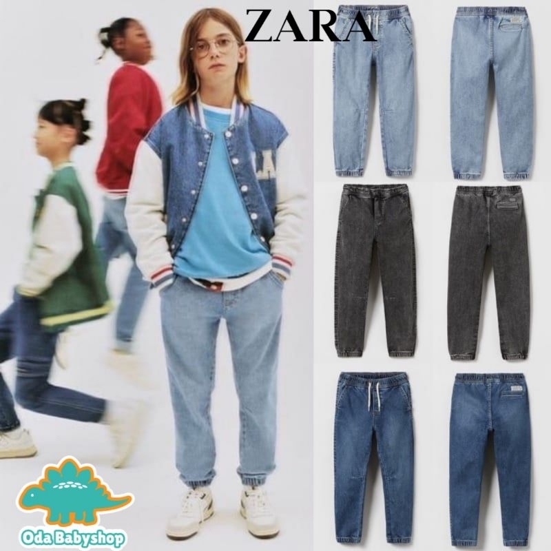 Celana Panjang Anak Jogger Denim - Zara