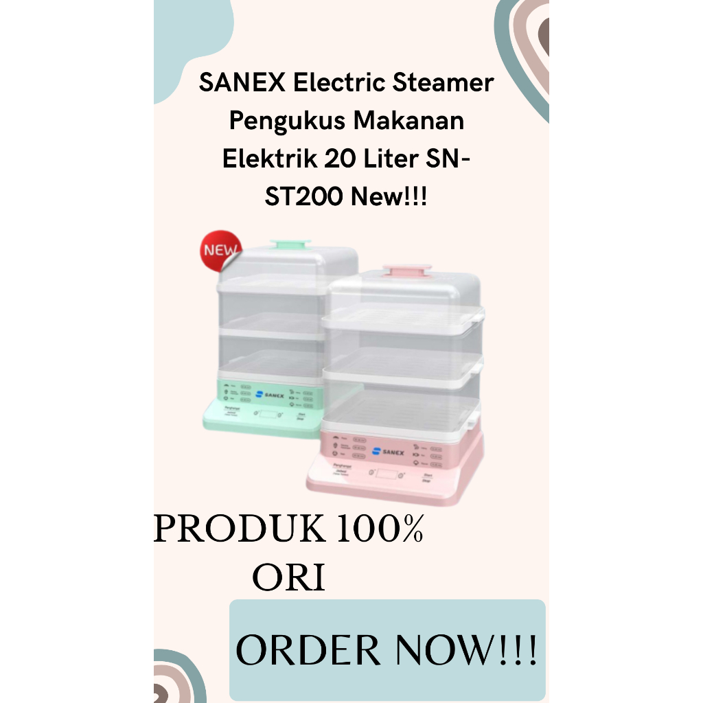 SANEX Electric Steamer Pengukus Makanan Elektrik 20 Liter SN-ST200 New!!!