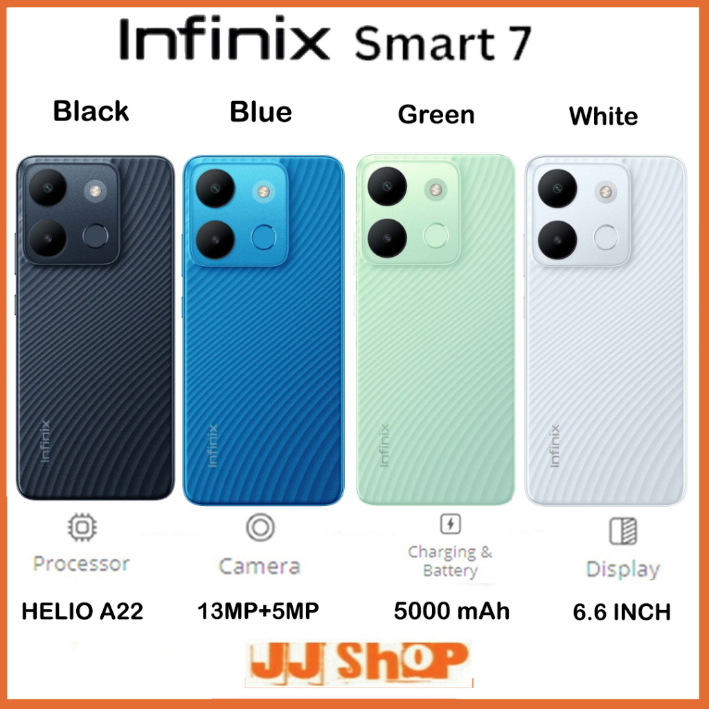 INFINIX SMART 7 4/64 &amp; 3/64 GB RAM 4GB 3GB ROM 64GB GARANSI RESMI