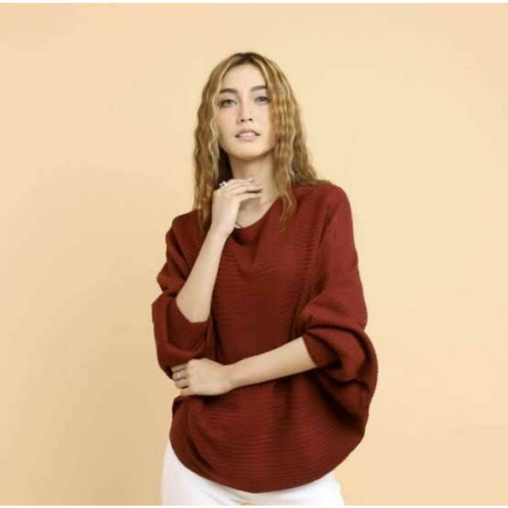 Sweater Wanita Berkualitas-Batwing Rajut