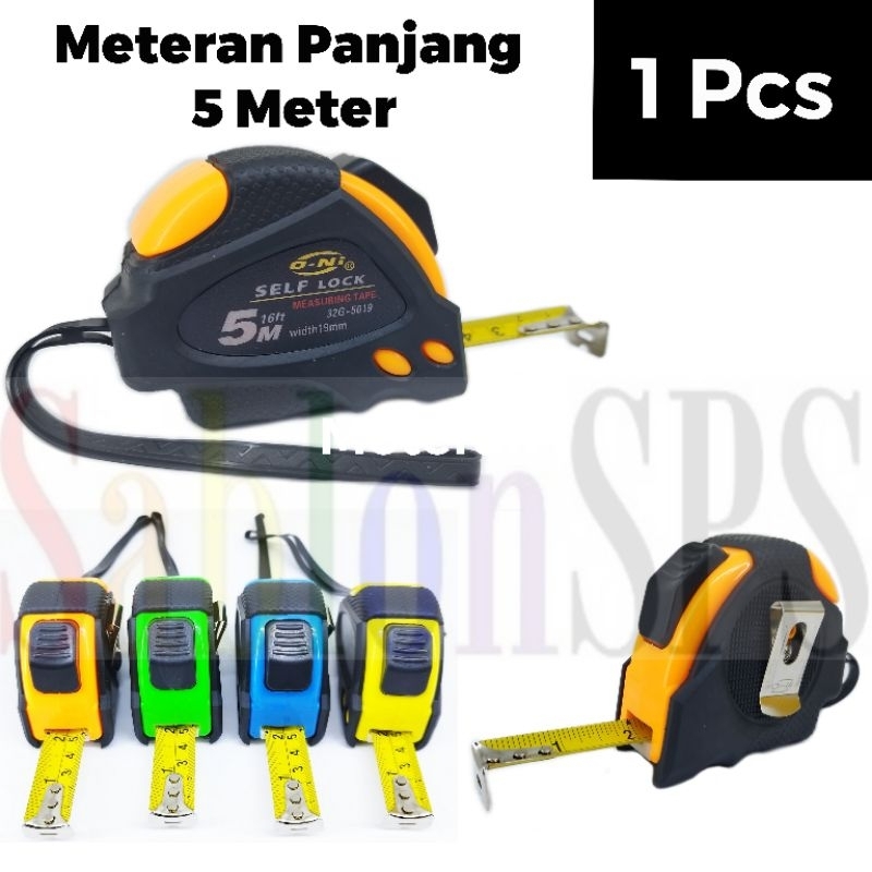 METERAN TANGAN ONI 5M SELF LOCK METERAN KARET