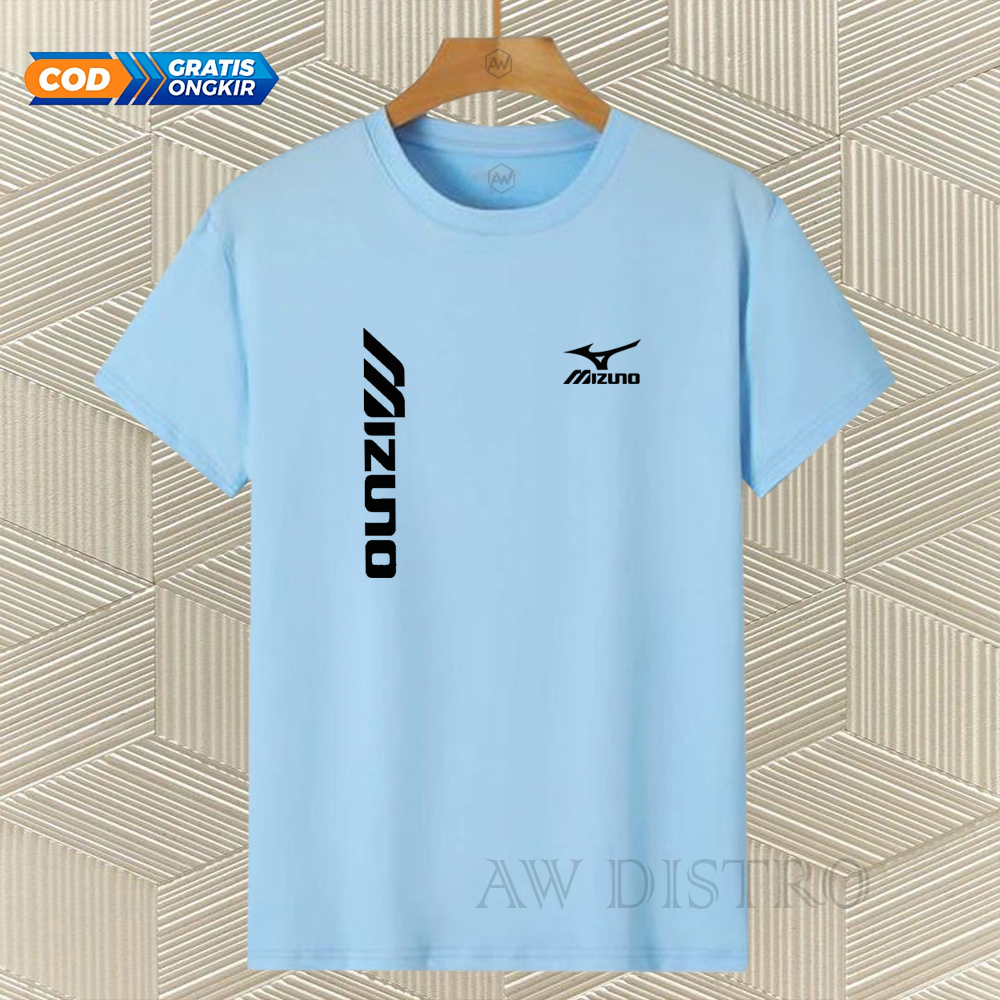 Agam Collection Baju Kaos Distro Lengan Pendek Mizuno Kirka Tex Hitam  Premium Quality Kaos Keren Cewek Cowok