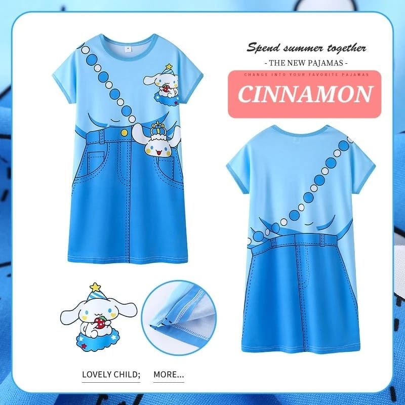 DASTER SANRIO BAJU TIDUR ANAK CEWEK FASHION KOREA IMPORT SANTAI DAILY LUCU DRESS