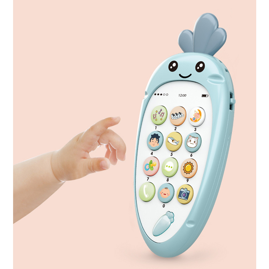 MAINAN HANDPHONE BAYI DENGAN LAMPU MUSIK TELPEHONE WORTEL HP AMEENA