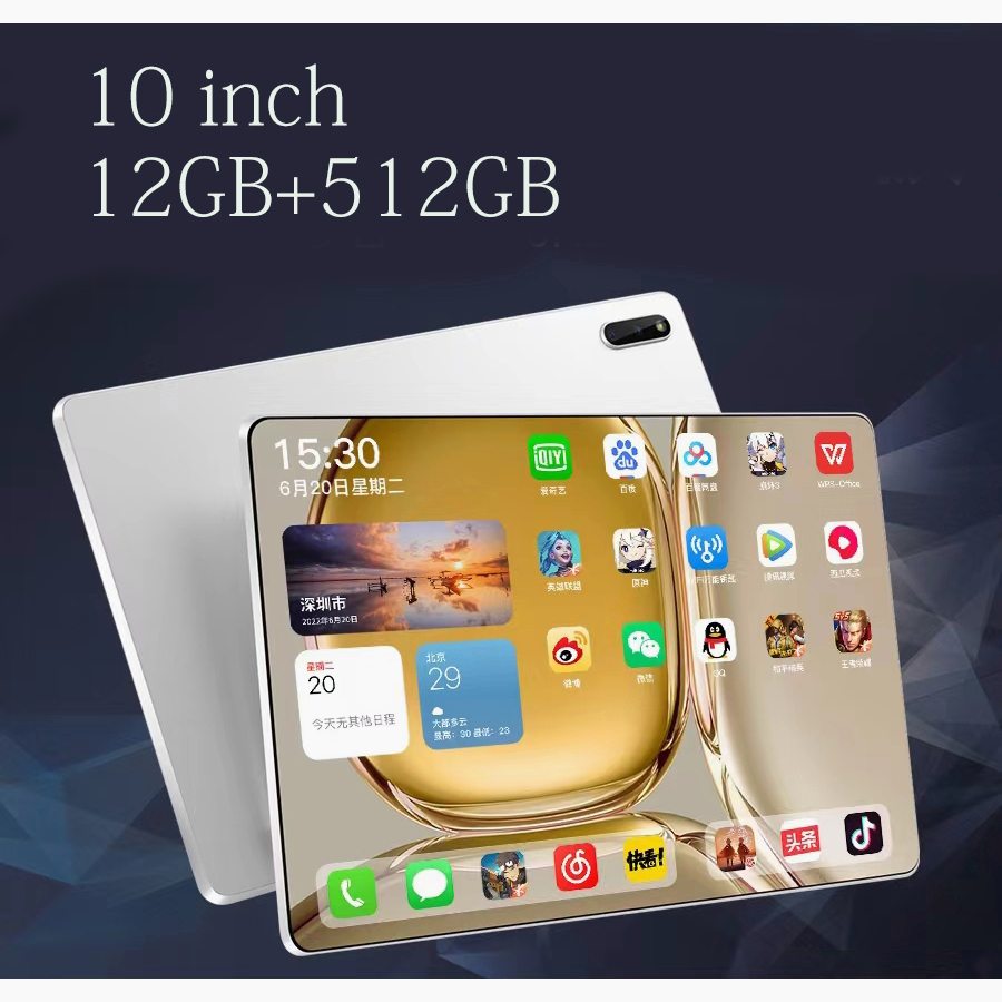 Pembayaran COD Baru 4G Tablet PC Hot Sale Layar Besar Tablet PC Layar HD 12GB + 512GBGB WiFi Koneksi