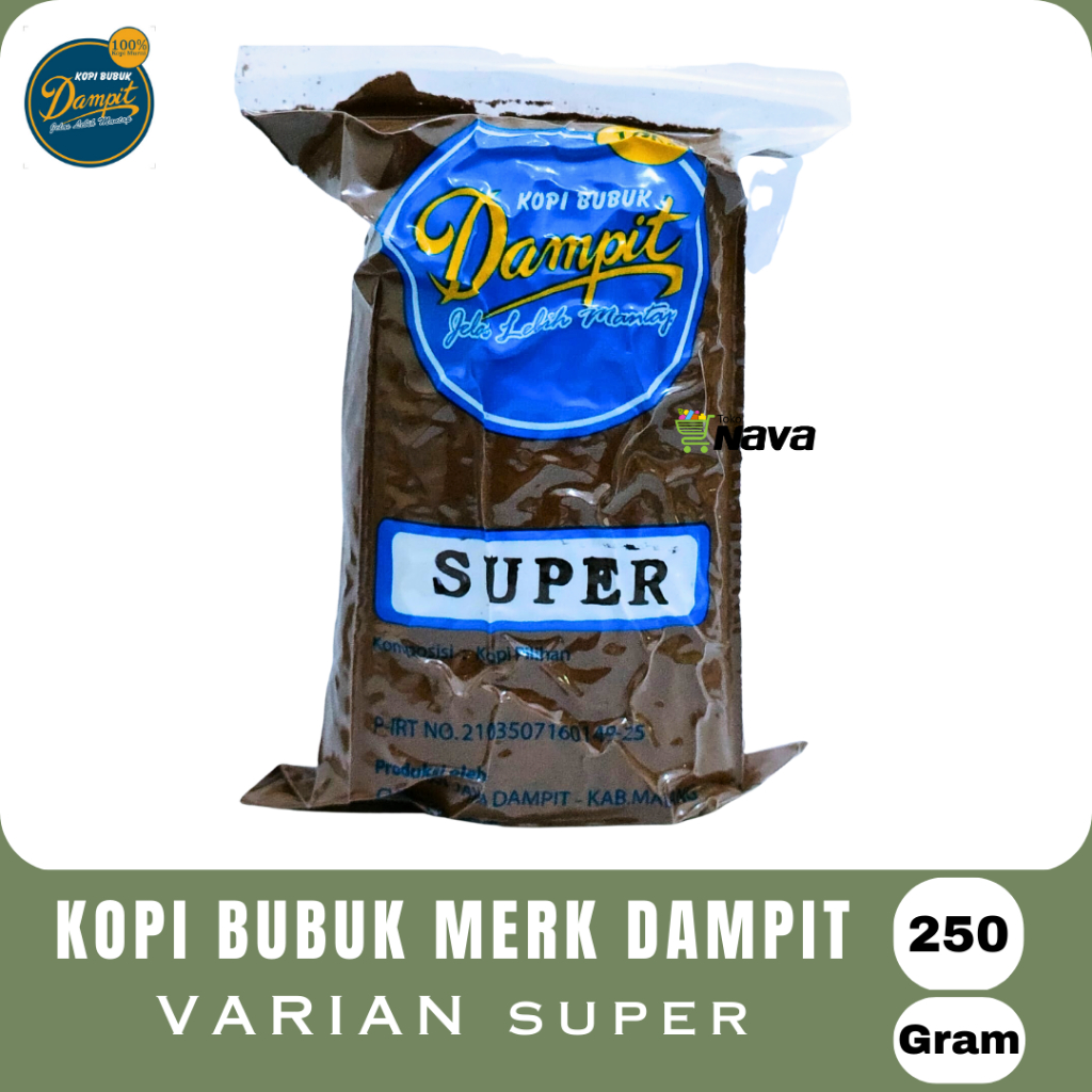 

KOPI BUBUK MERK DAMPIT VARIAN SUPER 250 G / KOPI ROBUSTA DAMPIT SUPER