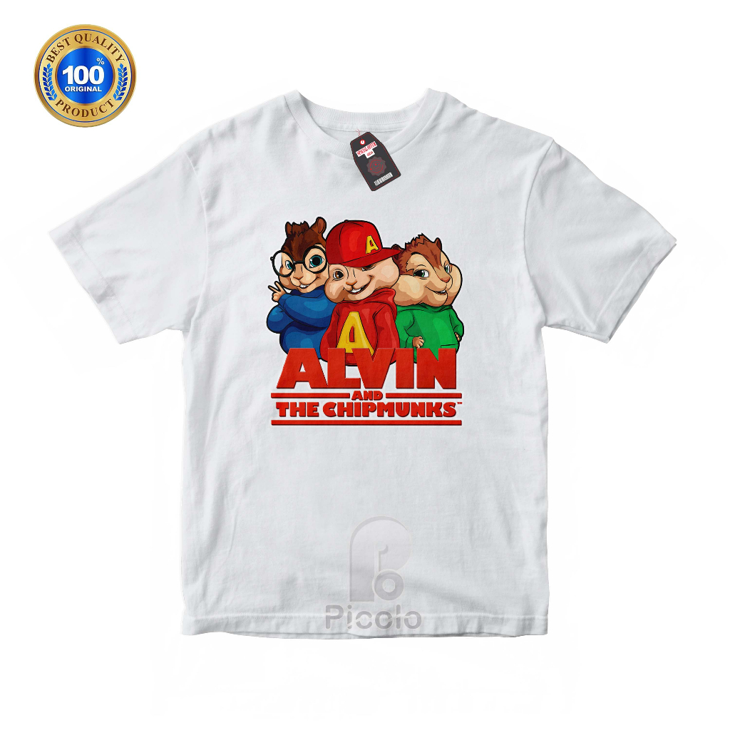 (FREE NAMA) BAJU KAOS ATASAN ANAK MOTIF KARAKTER KARTUN ALVIN AND THE CHIPMUNK UNISEX