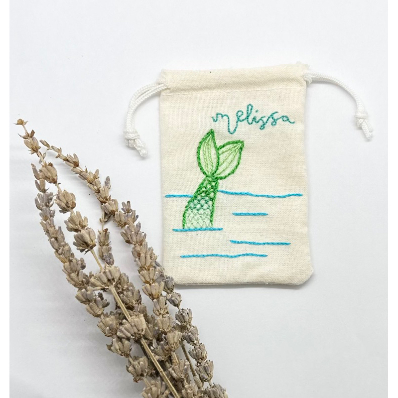 Embroidery Pouch isi Lavender “Mermaid”