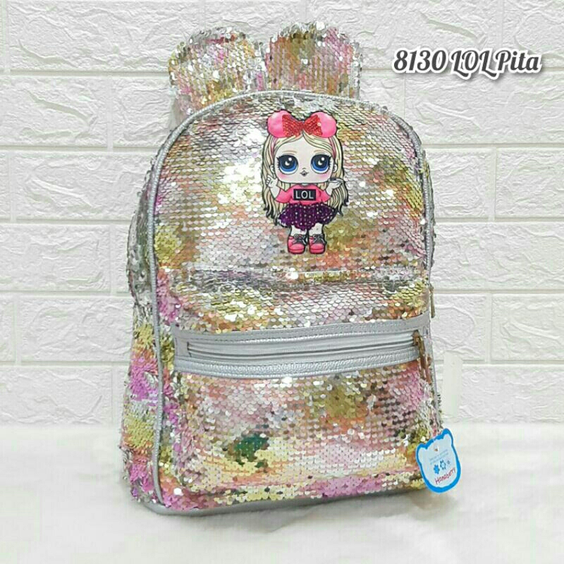 Tas Sequin Anak Perempuan LED + Musik / Tas Ransel Anak Sekolah TK SD