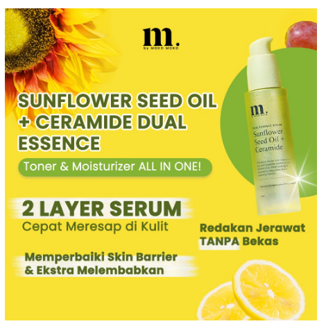 Moko Moko Sunflower Seed Oil + Ceramide Dual Essence Serum 50ml