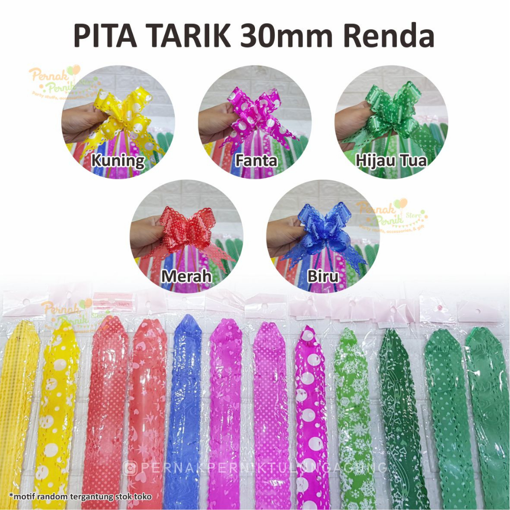 

Pita Tarik Renda 30mm - Hiasan Dekorasi Kado Hampers Parcel