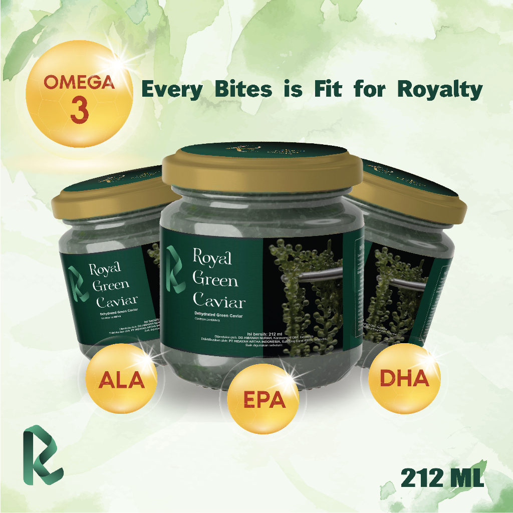 

Paket 3 pcs RGC 212 ml Royal Green Caviar / Sea Grapes / Anggur Laut / Lawi-Lawi / Latoh