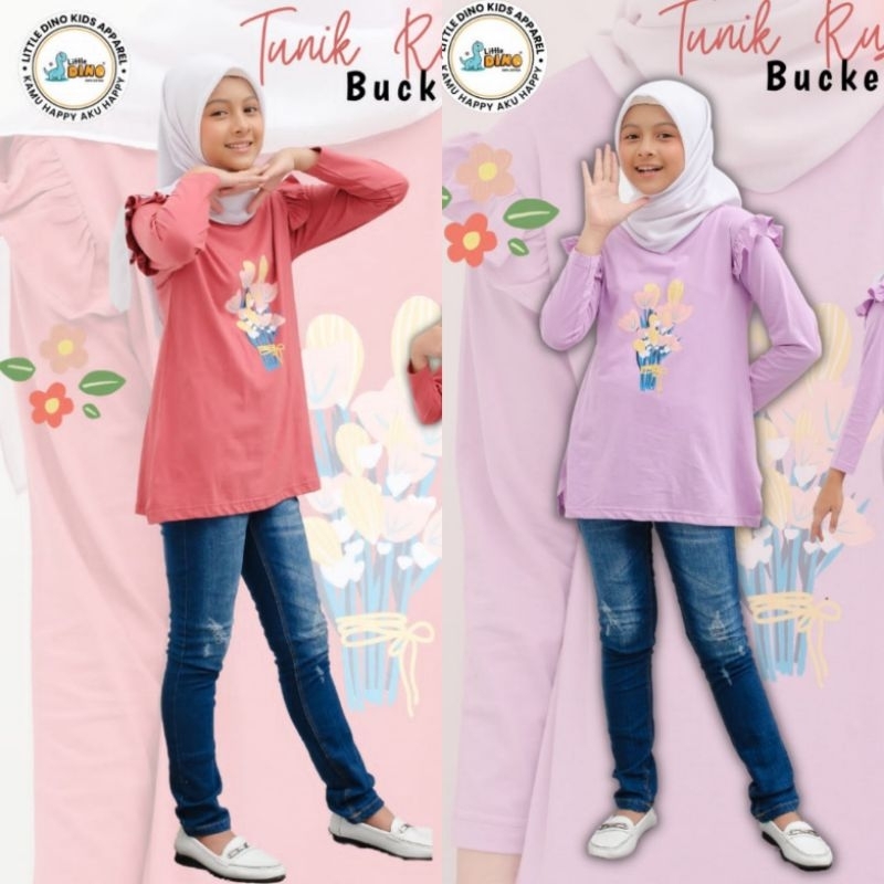 Tunik Anak Junior Remaja Tunik Kriwil Bucket Little Dino 7-15 Tahun