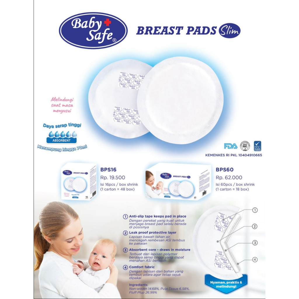 BABY SAFE BREAST PADS ISI 60