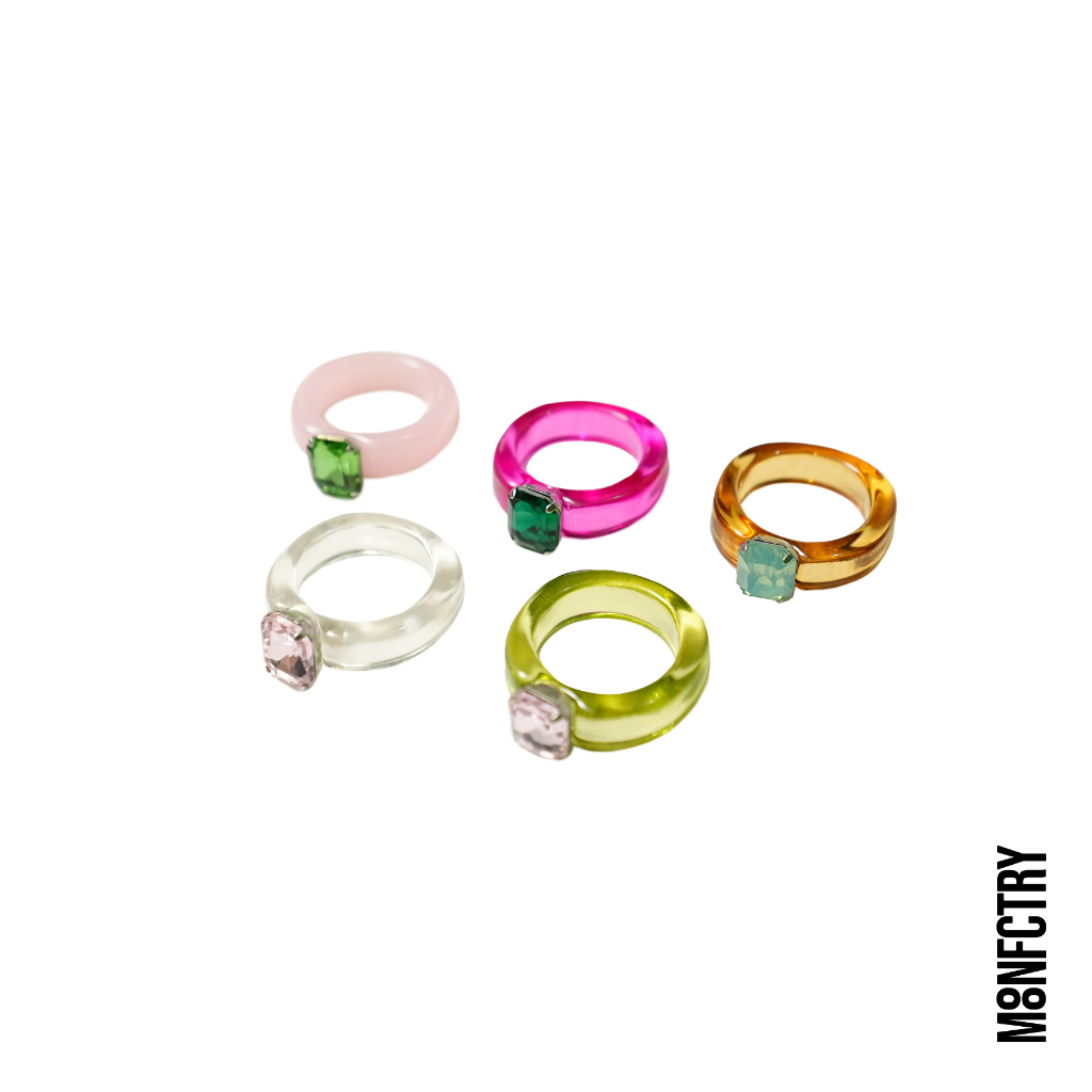 Y2K Colorful Pearl Ring || Korean Accessories | MOONFCTRY